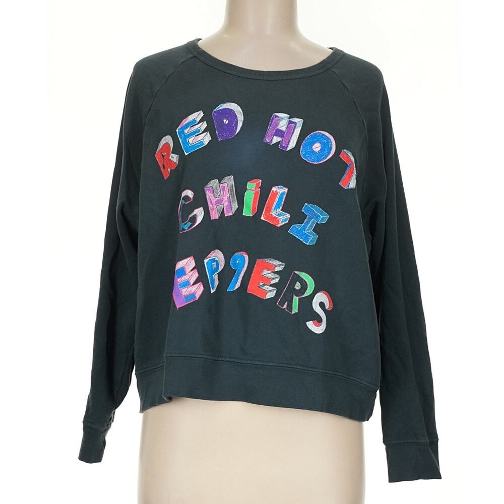 Anthropologie Letluv Red Hot Chili Peppers Cropped Sweatshirt M